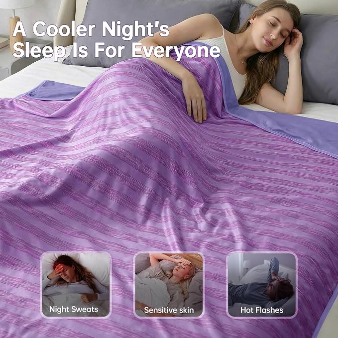 Guohaoi Cooling Blanket for Hot Sleepers and Night Sweats 50"x70" Twin Size | Arc-Chill Q-Max >0.5 Cool Fiber,100% Oeko-Tex Certified Lightweight Summer Blanket for Travel/Outdoor Ultra Cold Breathable