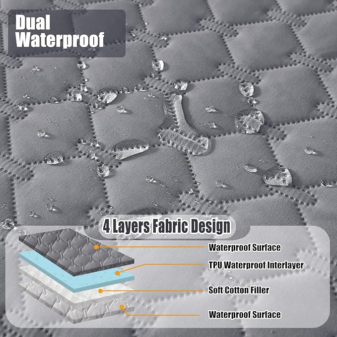 Smiry Waterproof Dog Bed Cover Blanket, Reversible Pet Blanket | Soft Reversible, Washable Leakproof Cats Dogs Couch Cover for Sofa, Couch, Furniture (82x82 Inch)