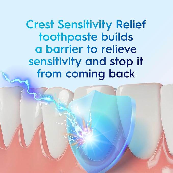 Crest Sensitivity Toothpaste 4.8 oz (3 Pack), Relieves Sensitivity, Strengthens Gums, Anticavity, Clinically Proven, Antibacterial Toothpaste