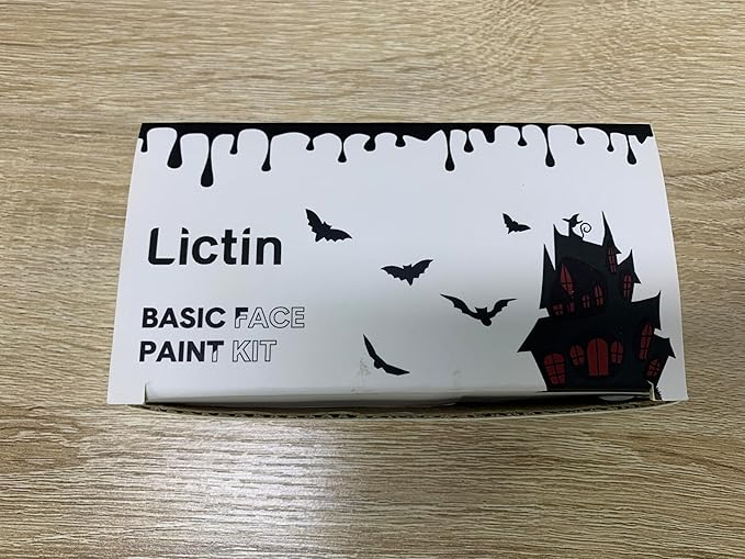 Lictin Special Effects SFX Zombie Makeup Kit, Black White Red Face Body Paint Palette with Scar Wax, Fake Blood Spray & Gel, Vampire Skeleton Clown Makeup Body Paint (12PCS)