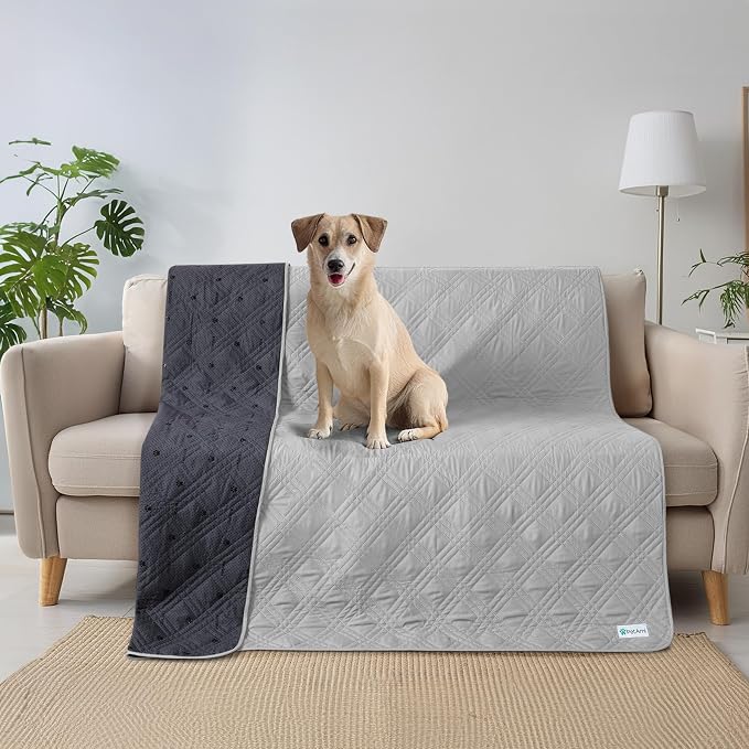 PetAmi Waterproof Couch Cover for Dog Bed Sofa Blanket 102x82 Light Gray