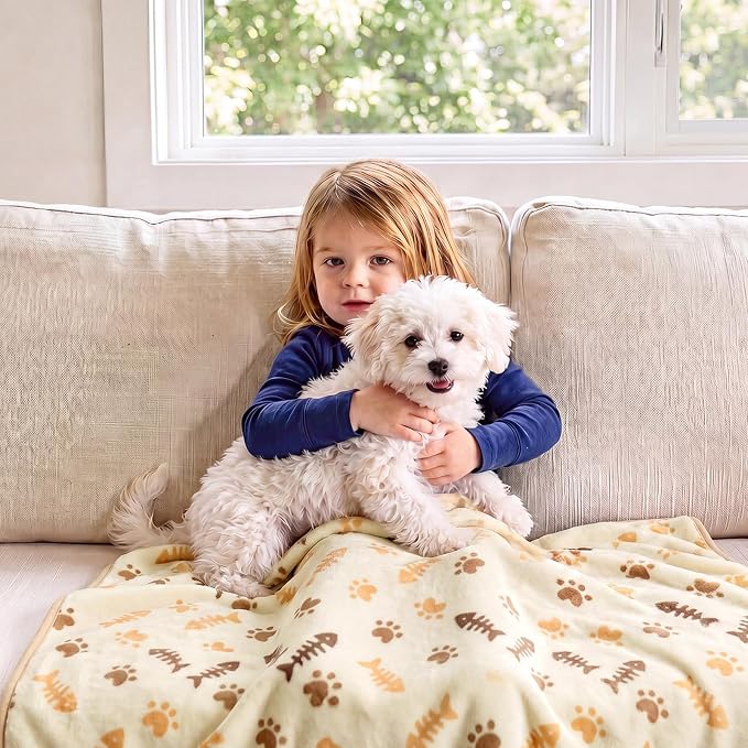 Luciphia 3 Pack Cute Cat Blankets Cozy Small Throw for Pet Puppy,30"x20" | 280GSM Fuzzy Kitten Pet Blankets Washable for Crate Bed Couch Car Indoor - Puppy Essentials Dog Gift