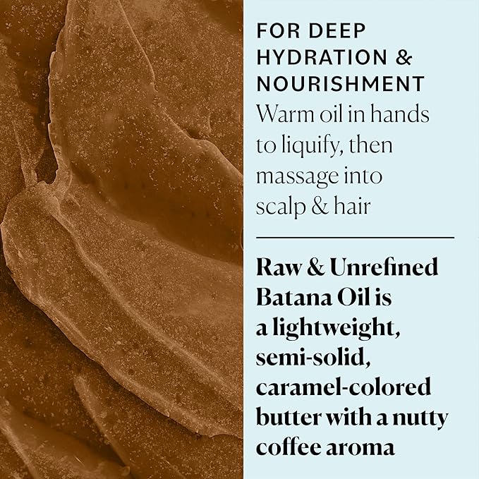 Sky Organics - Batana Oil, 4 fl oz - 100% Raw & Unrefined - Hair & Scalp Nourishment - Fatty Acids, Antioxidants, & Vitamins - Sourced from Honduras - Vegan & Cruelty Free - Hair Care & Self Care