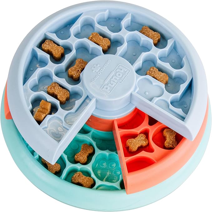 Outward Hound Nina Ottosson Lickin’ Layers 3-in-1 Dog Toy Treat Puzzle, 7" | Level 2 Intermediate, Interactive Slow Feeder, Lick Mat, Treat Puzzle, Holds 1 Cup Food, Non-Slip Base, Small Dogs & Puppies