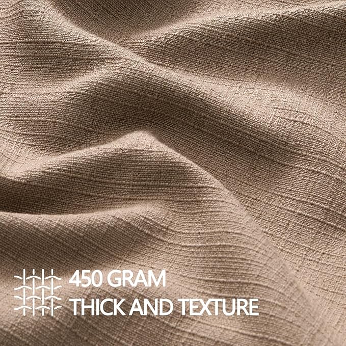 MIULEE Thick Textured Euro Sham Throw Pillow Covers 24x24 Inch Coco Brown | Set of 2, Decorative Linen Blend Pillow Cover, Flange Edge Design, Farmhouse Modern Boho Style, Bed Couch Living Room Decor