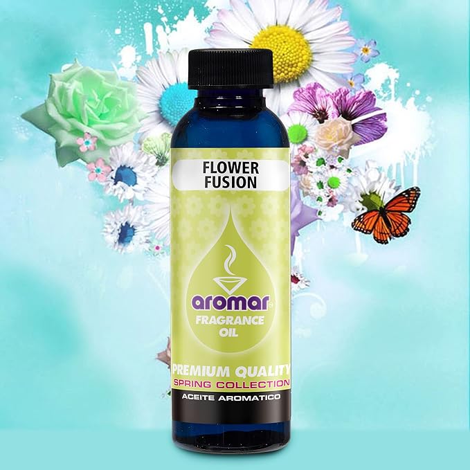 AROMAR Premium Fragrance Oil, 4oz Bottle 3 Pack Long Lasting Aromatic Scent, Fresh and Revitalizing Aromatherapy for Living Room, Bedroom, and Kitchen 12oz Flower Fusion