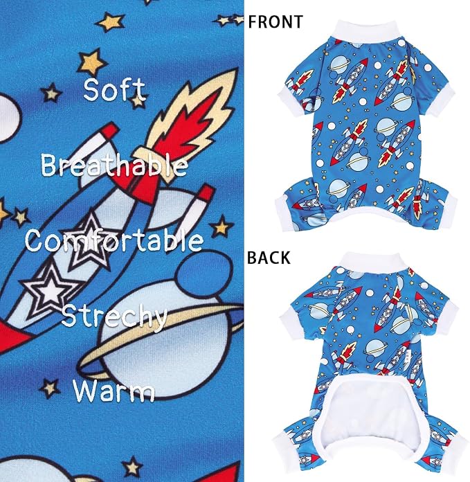 XPUDAC Dog Pajamas Clothes for Small Dogs Boy Girl, Doggie Pjs Dog Onesies Outfits Pet Clothes for Dog Cat Christmas Pajamas, 4 Styles (Universe, XX-Large)
