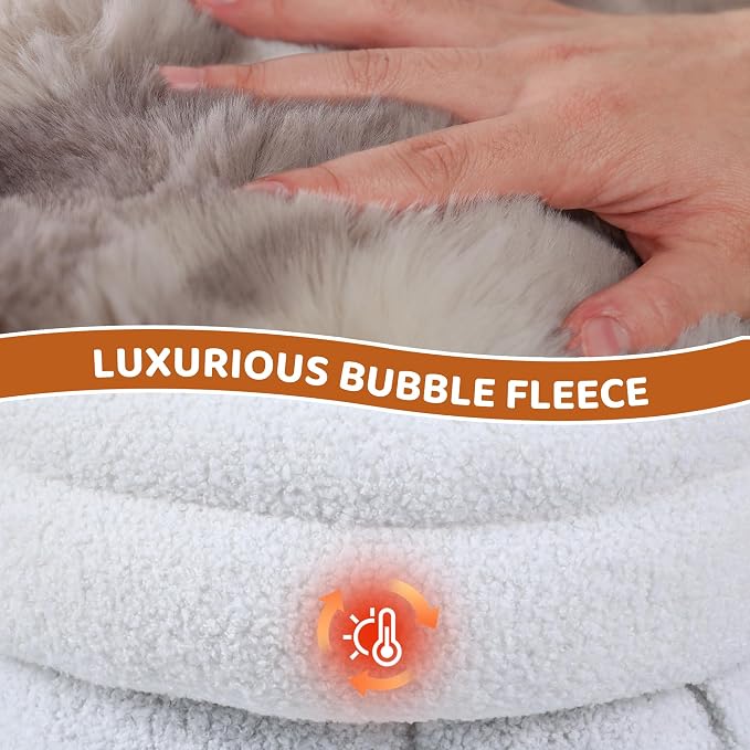 3 in 1 Semi-Enclosed Self Warming Burrow Cat Bed Sleeping Cave | Keep Warming, Machine Washable, Easy to Clean, Soft & Comfortable, Pet Beds fo Cats & Dogs, Cozy Privacy Nook