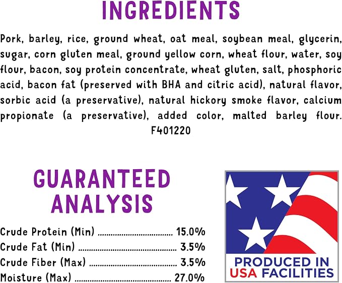 Purina Beggin' Strips Real Meat Dog Treats,Thick Cut Hickory Smoke Flavor - 26 oz. Pouches,(Pack of 4)