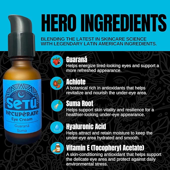 Setú Eye Cream for Men | Dermatologist-Developed with Guaraná, Suma & Achiote | Helps Reduce Puffiness & Dark Circles | Lightweight, Fast-Absorbing | All Skin Types | 1 fl. oz