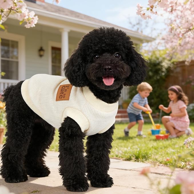 2 Pack Dog Shirt Vest Dog Clothes for Small Dogs Summer Waffle Puppy T-Shirts Soft Sleeveless Pet Clothes Lightweight Medium Large Doggy Outfit Cat Clothing (Pink+Beige, X-Large)