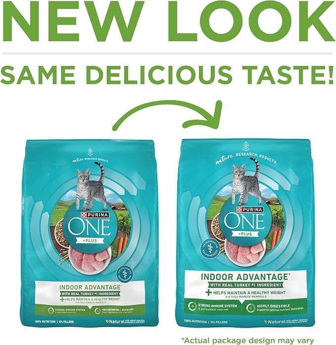 Purina ONE Natural, Low Fat, Weight Control, Indoor Dry Cat Food, +Plus Indoor Advantage - 3.5 lb. Bag