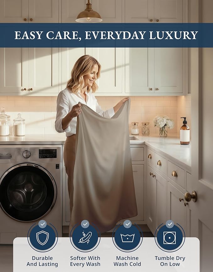LANE LINEN Luxury 100% Egyptian Cotton Sheets Cal King Sheet Set - 1000 Thread Count, Eo Friendly Oeko-Tex Certified No Pill Fade Resistant Fully Elasticized Machine Washable Cooling Bed Sheet -Taupe