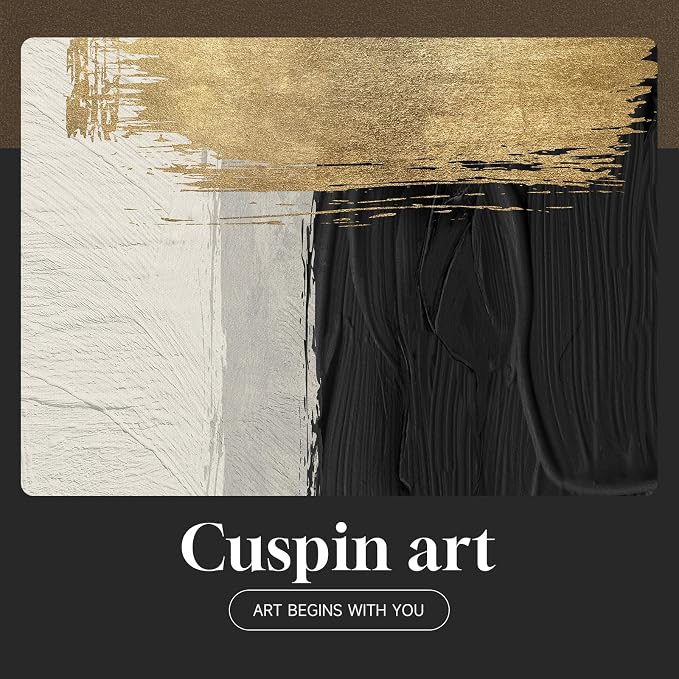 Framed Black and White Abstract Wall Art, 3 Piece Canvas Prints Paintings Artwork for Walls, Modern Minimalist Gold Beige Block Pictures for Living Room Hallway Office Wall Decor 16x24 Inch