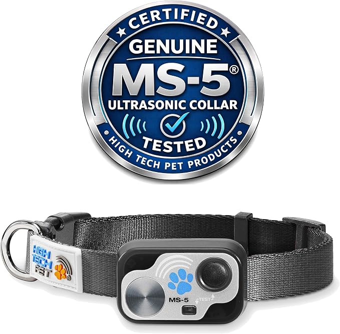 Genuine MS-5® Designer Series Automatic Pet Door Collar Tested & Certified by High Tech Pet for Dogs and Cats - Complies with Power Pet Door Performance Warranty, Waterproof (Black, Dog)