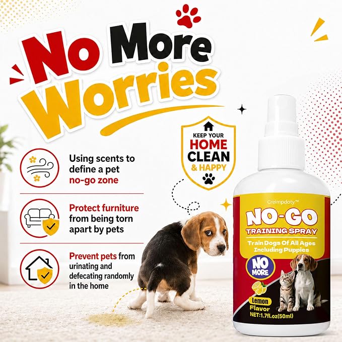Dog Potty Training Spray Set, Puppy Pee Spray, Stops Urination & Marking, Indoor & Outdoor Potty Training for Dogs & Puppies, Essential Tools for Dog Training (1.7 fl oz, 2-Pack)