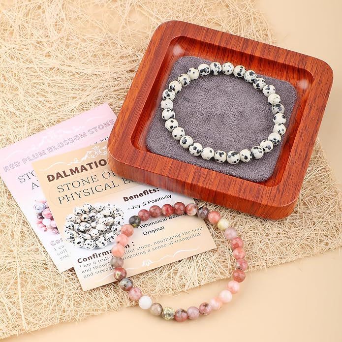 NCB 2.3-Piece 4mm Natural Crystal Gemstone Stretch Bracelets – Handmade Reiki Energy Healing Jewelry for Meditation,Yoga, Unisex