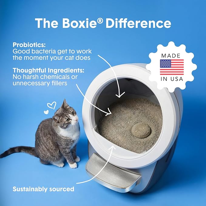 BoxiePro Bot Probiotic Cat Litter Automatic Box 40+ Day Odor Control 16 lb