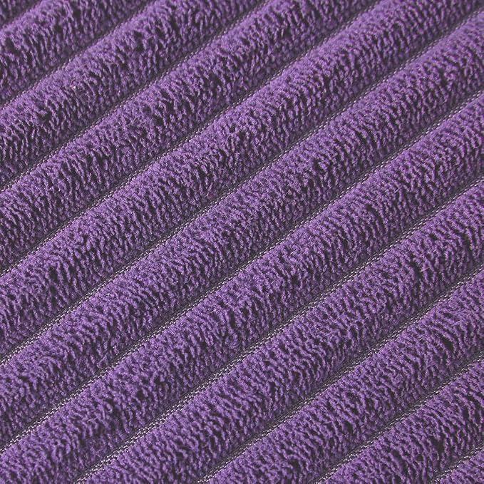 Fancy Homi Pack of 2 Purple Decorative Throw Pillow Covers 20x20 Inch with Pom-poms, Soft Corduroy Solid Square Cushion Cases Set for Living Room Couch Sofa Bedroom Car (20x20 Inch/50x50 cm, Purple)