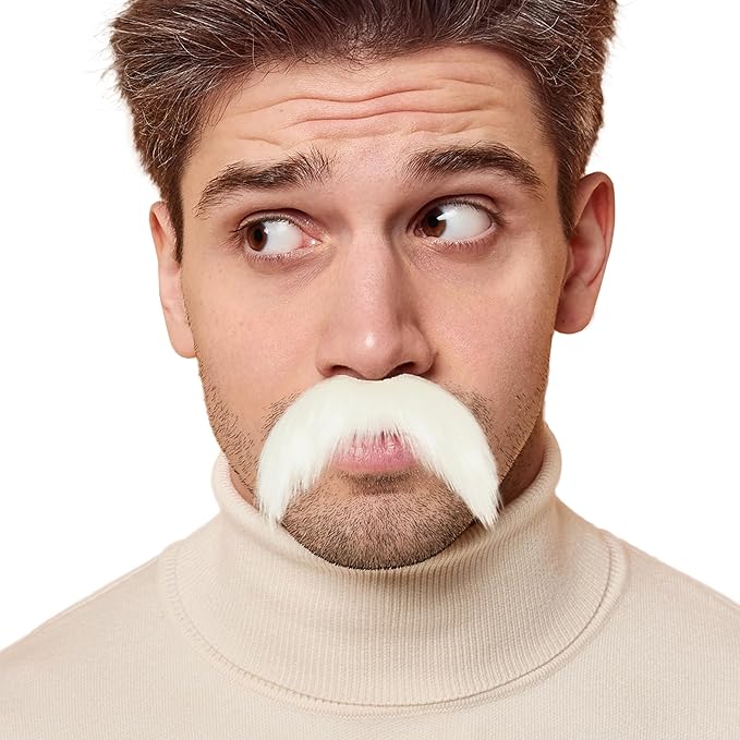 Fake Mustache for Men Classic Halloween Self Adhesive Fake Beard Novelty Stick On Fake Mustaches