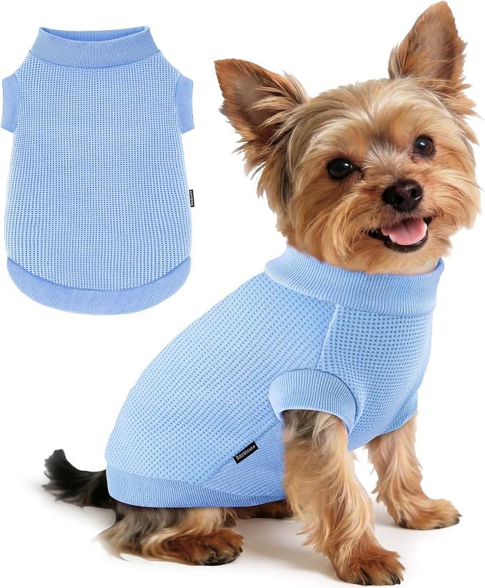 1 Pack Dog Shirt for Small Supplies Functional Waffle Dog Clothes Warm Soft Sweatshirt Outfit for Dogs Cats Pet Apparel