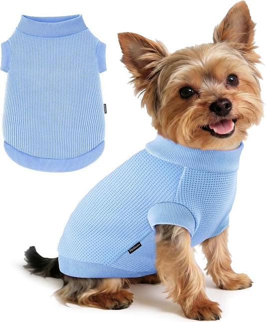 1 Pack Dog Shirt for Small Supplies Functional Waffle Dog Clothes Warm Soft Sweatshirt Outfit for Dogs Cats Pet Apparel