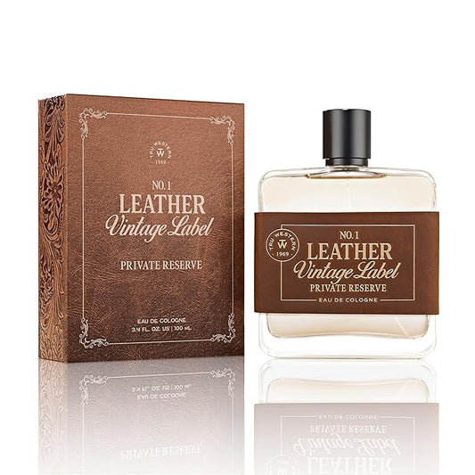 Tru Western Leather No. 1 Men’s Cologne Spray, Private Reserve, Small Batch, Clementine, Cedarwood & Sun‑Aged Leather Notes, 3.4 fl oz (100 ml)