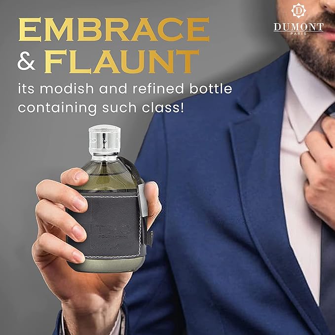 Dumont Nitro Black 3.4 Fl Oz Eau De Parfum for Men – Dark Sweet Fruity Woody Fragrance – Luxurious Long Lasting Scent