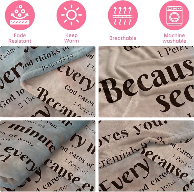 Christian Inspirational Soft Throw Blanket for Women and Men - Faith, Religious, Spiritual Gift - Personalized for Adults/Kids 50"x 60"