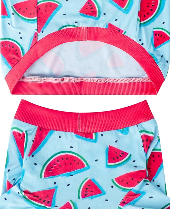 Dog Blue T Shirts Watermelon Pattern Printed Pet Shirt Softable Pajamas for Small Dogs (L,Watermelon)