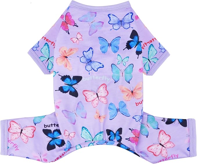 Dog Pajamas Spring Summer Dog Clothes for Small Medium Dogs Girl Boy Cute Soft Puppy Pjs Clothes Doggie Onesies Cat Pet Jammies Outfit (Violet,2XL)