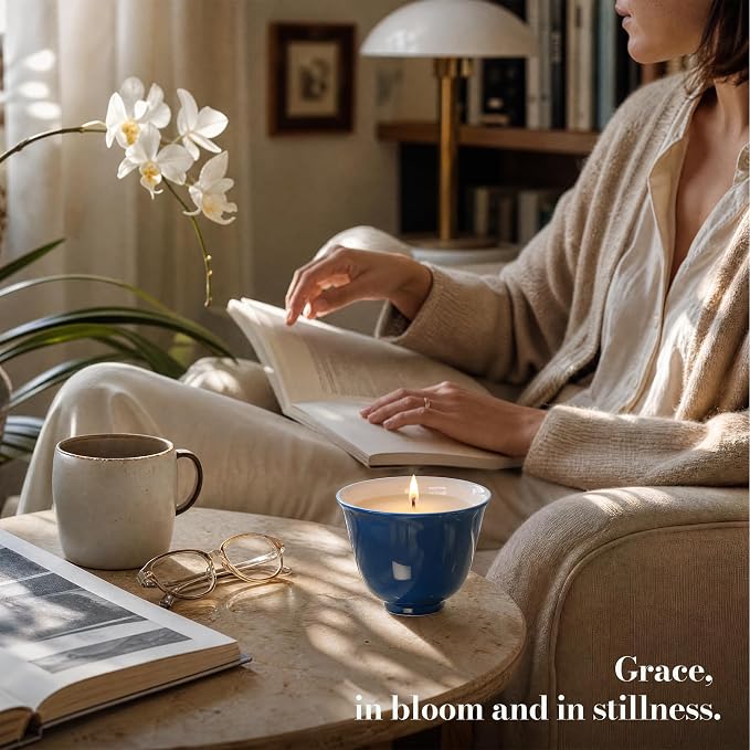 My Cup Pure Grace Luxury Scented Candle, Soy Wax, Hand Poured Tea Inspired Home Fragrance in Reusable Porcelain Vessel, Gifts for Women, 6 oz
