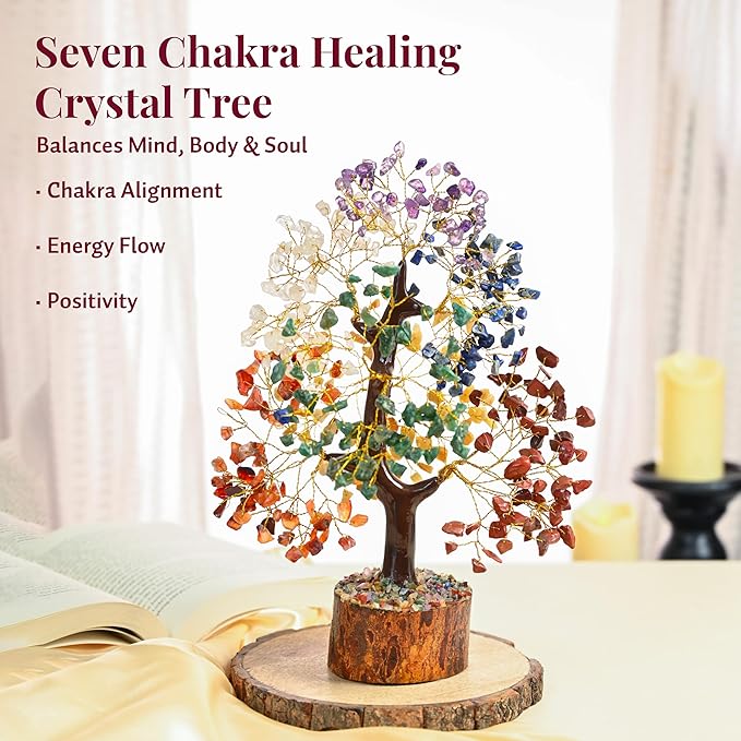 valentines day gifts 7 Chakra Healing Crystal Tree of Life, Feng Shui Crystal Tree for Good Luck, Helps in Positive Energy Reiki Healing Gifts for Women and Mom Birthday house warming gifts new home