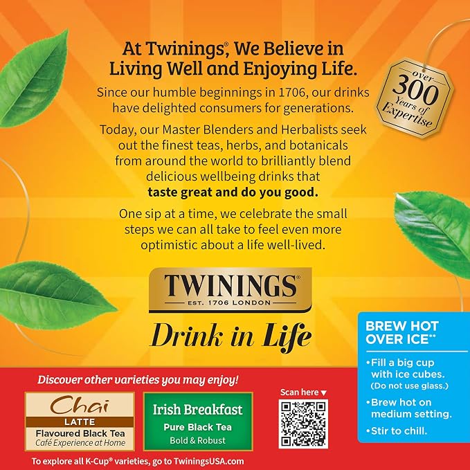 Twinings English Breakfast Black Tea 72 K-Cup Pods for Keurig, 12 Count (Pack of 6) Smooth, Flavourful, Robust, Caffeinated, Enjoy Hot or Iced