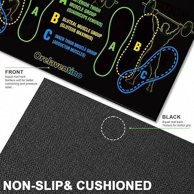 Squat Mat with Foot Position,Non-Slip Workout Mat for Squats & Leg Exercises, Improves Muscle Activation & Knee Support, Home Gym Fitness Mat,30 * 13.8"inch Squat Pad