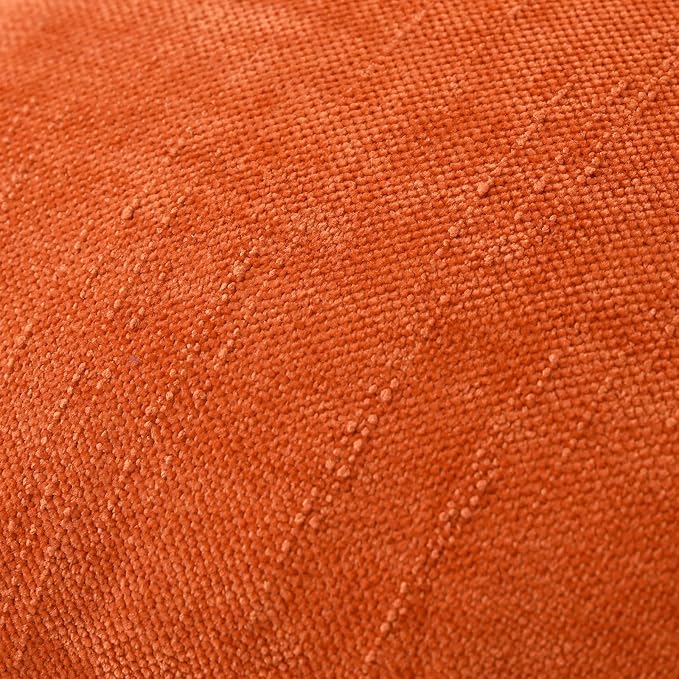 Set of 4 Soft Textured Decorative Throw Pillow Covers 16x16 Inch Cozy Farmhouse Cushion Cover Square Accent Pillow Cases for Bed Couch Sofa Living Room, Burnt Orange