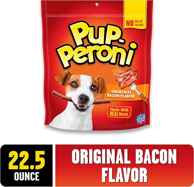 Pup-Peroni Dog Treats, Original Bacon Flavor, 22.5 Ounce, Made with Real Bacon (Pack of 2)