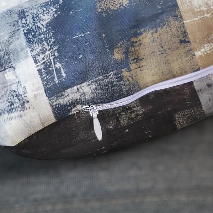 Emvency Throw Pillow Covers Set of 2, 18 x 18 Inch, Navy Blue Black | Abstract Modern Painting Outdoor Decorative Square Pillow Cases Couch Cushion Case for Couch Bed Sofa Living Room Home Decor