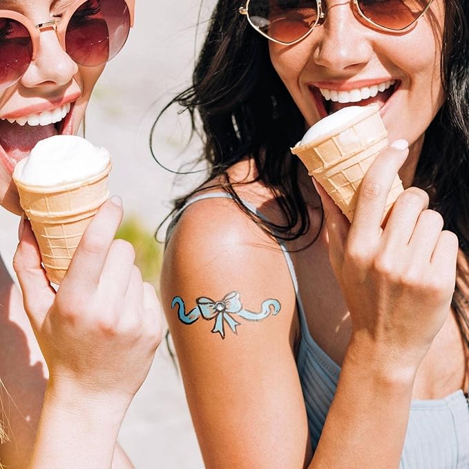 LaDot Temporary Tattoo Liner Pen – Fine Tip Waterproof Body Art Marker for Drawing Custom Skin Designs – Ideal for Temporary Tattoos, Festivals, Parties & More (Light Blue)
