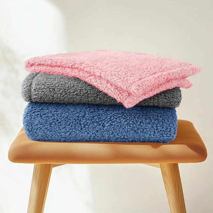 Luciphia Ultra Soft Sherpa Fleece Dog Puppy Cat Blanket for Small Pets | Calming Plush Throw for Crate, Couch, Car, Bed. Machine Washable. Puppy Essential, Cat Stuff,Pink,57"x40"