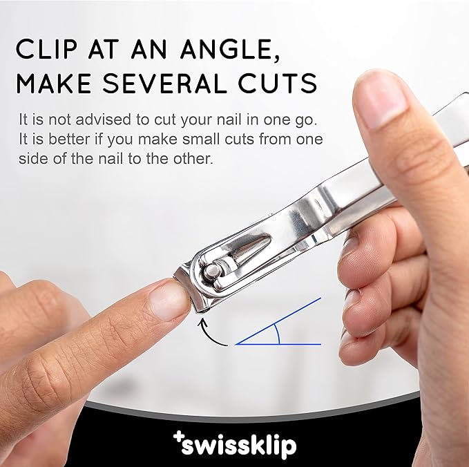 Swissker by Swissklip Nail Clippers for Men & Women | Finger Nail Clippers for Adult with 360 Degree Rotating Head I Fingernail Clippers for Women I Surgical-Grade Stainless Steel Material