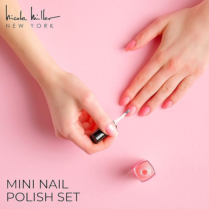 Nicole Miller Nail Polish Set, 14 MINI Nail Polish Colors, Polish Kit for Fingernails and Toenails