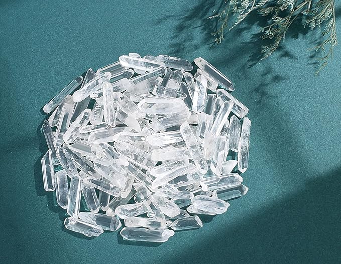 DUQGUHO Raw Crystals Bulk 0.45 lb Natural Clear Quartz Crystal Points Irregular Tumbled Polished Crystal Stones for Jewelry Making Plants Succulent Vase Filler Home Decorative Stones 0.4-1.18"