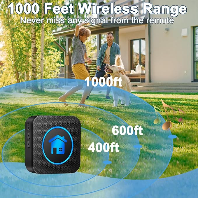 Dog Door Bell 2026 Enhanced Touch, Wireless Doggie Doorbell for Potty Training to Go Outside, IP65 Waterproof, 1000ft Range, 55 Melodies, 5 Modes & Adjustable Volume (1 Button)