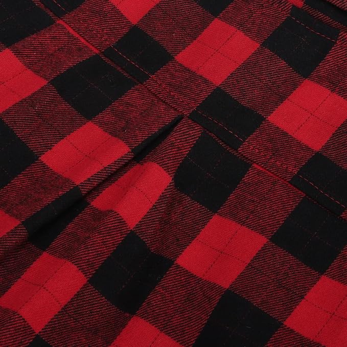 PUPTECK Classic Plaid Dog Shirt, Puppy Polo T-Shirt Clothes, Red M | Soft Cotton Button Up Dog Clothes for Small Medium Dogs Boy Girl, Fashion Pet Tee, Chic Casual Pet Outfit Apparel