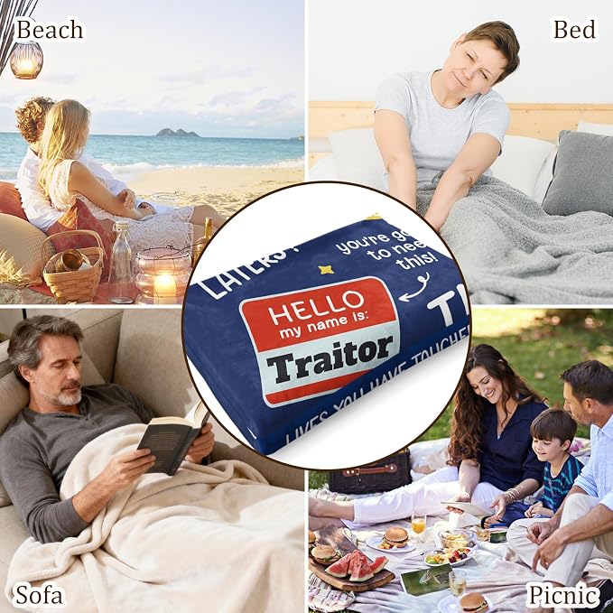 Farewell Gifts for Coworkers, Coworker Leaving Gifts for Women, Men | Deep Blue Traitor Blanket 60" X 50", Goodbye&Going Away Gifts for Coworkers, Work Besties, Leaving Gift for Employee Boss