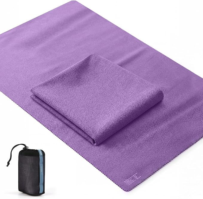 Microfiber Travel Towel, Soft Lightweight Quick Dry Towel, Super Absorbent Compact Travel & Sports & Beach Towels for Camping, Backpack, Gym, Swimming, Yoga, Hiking (Purple, XX Large)