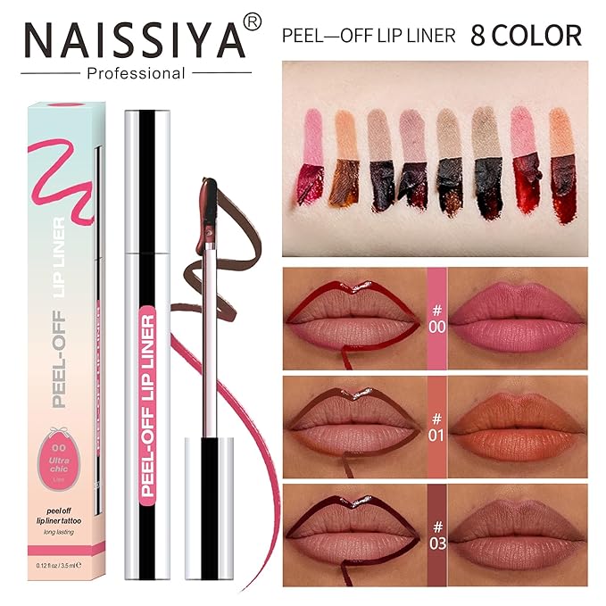Lip Liner Stain Peel Off,Lip Stain Long Lasting Waterproof Matte Lip Tattoo,Highly Pigmented Color Smudge-proof Transfer-proof Lipstick Makeup for All Skin Types,Vegan & Cruelty-Free (#03)