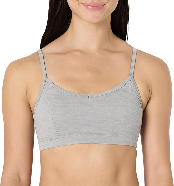 Amazon Essentials Women's Active FormFlex Buttery Soft Light Support Heathered Spaghetti Strap Yoga Sports Bra