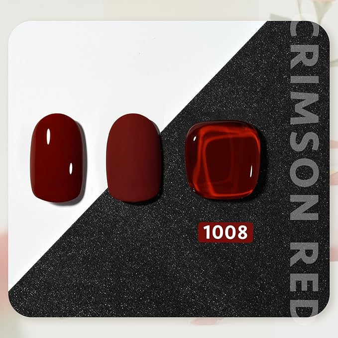 GAOY Red Gel Nail Polish, 16ml Soak Off Gel Polish, UV Light Cure for Nail Art DIY Manicure at Home, 1008 Crimson Red